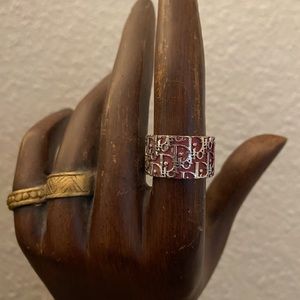 Christian Dior enamel logo ring